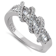Load image into Gallery viewer, Silver Exotic Twisted CZ Ring