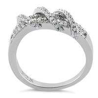 Load image into Gallery viewer, Silver Exotic Twisted CZ Ring