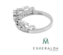 Load image into Gallery viewer, Heart Crown Clear CZ Ring