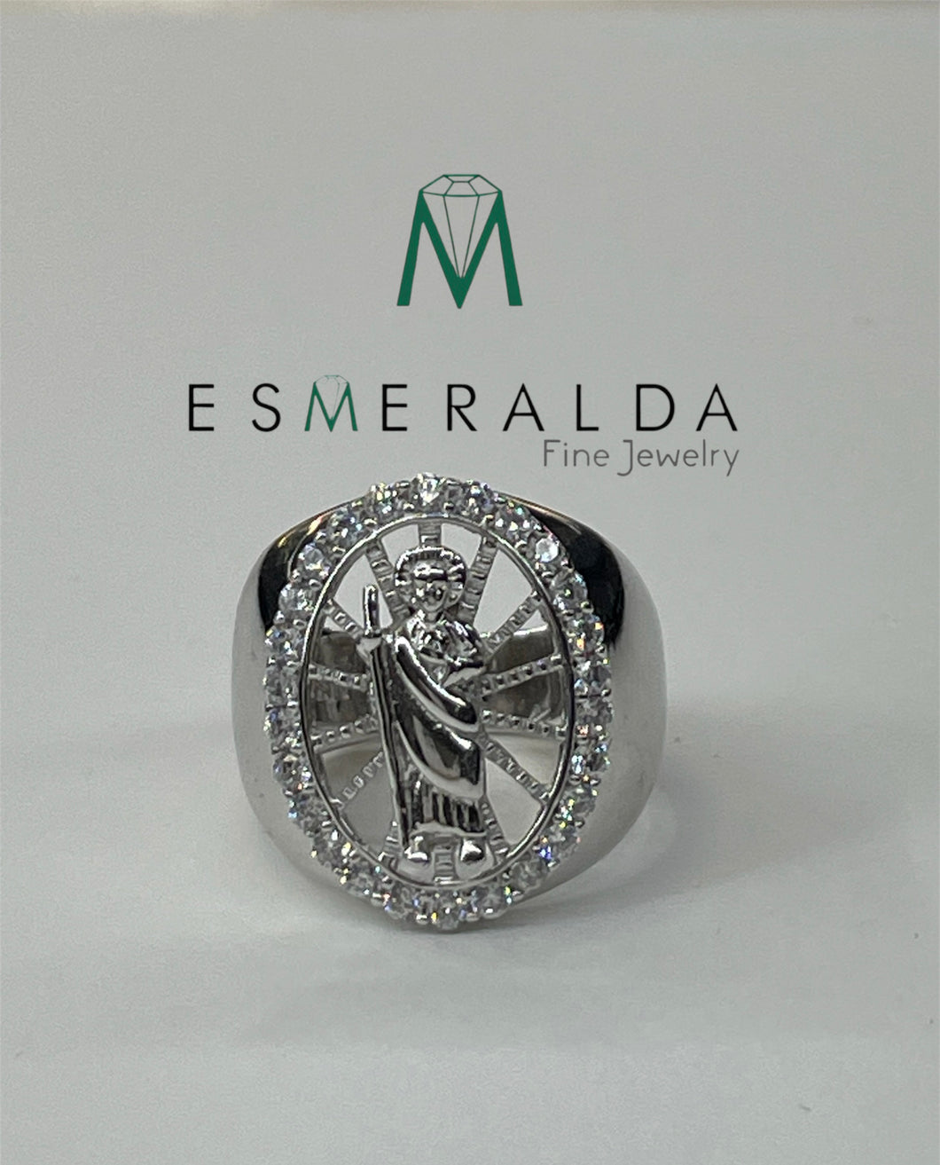 men's ring with image of Saint Jude