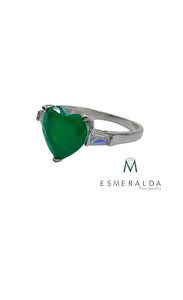 Cellacity Heart shape emerald gemstone ring for charm l