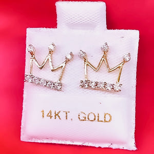 14k gold Earrings with crown