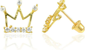 14k gold Earrings with crown
