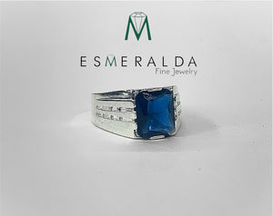 Rings For Man rectangle shape Sapphire Gemstones