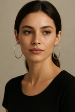 Load image into Gallery viewer, Classic Sterling Silver Hoop Earrings 925