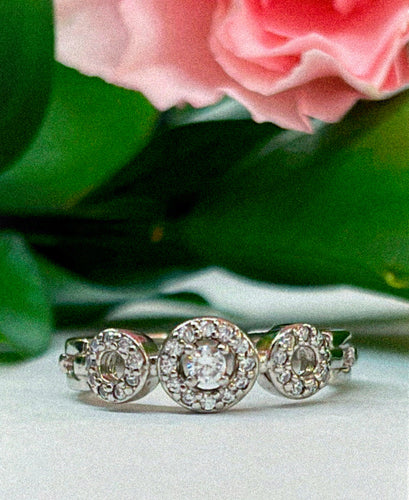 Silver ring with three rings design