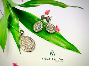 Oval Pendant & Earring Set - Esmeralda Fine Jewlery