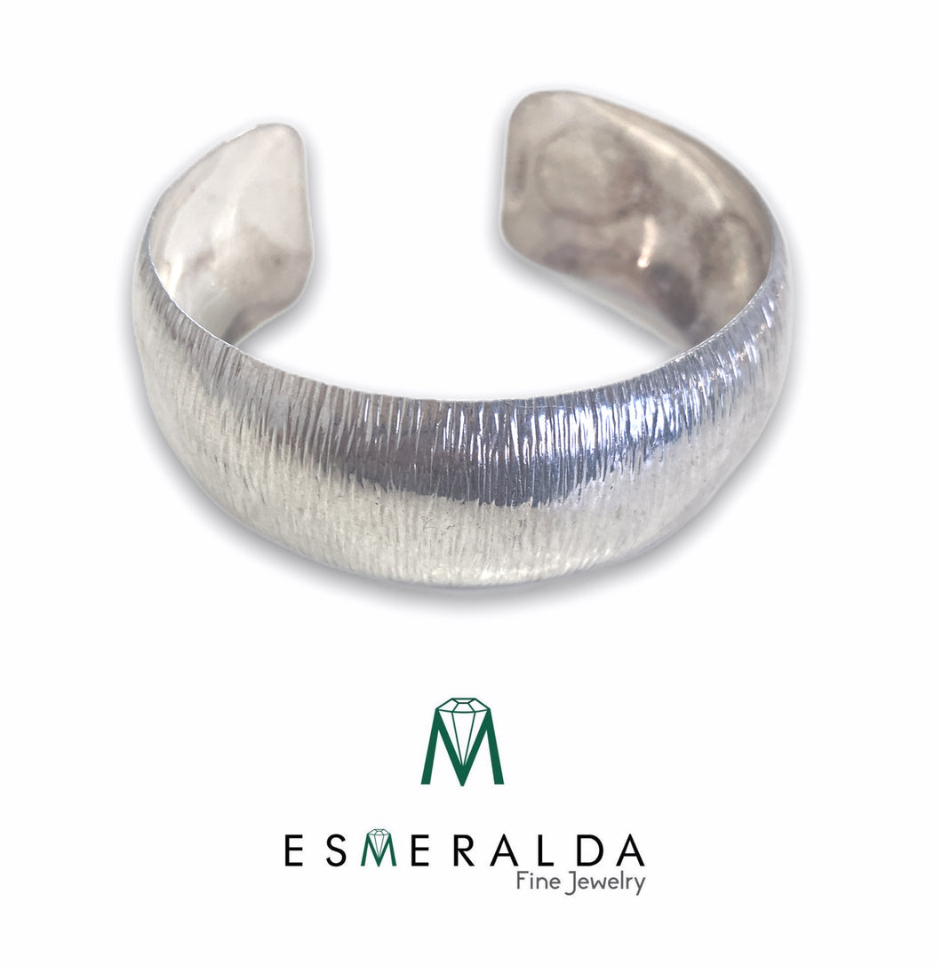 Esmeralda's Brushed Fine Silver Cuff - Esmeralda Fine Jewlery