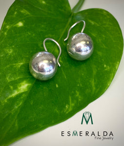 Dangle Ball Silver Earrings - Esmeralda Fine Jewlery