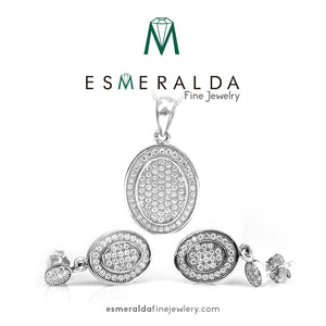 Oval Pendant & Earring Set - Esmeralda Fine Jewlery
