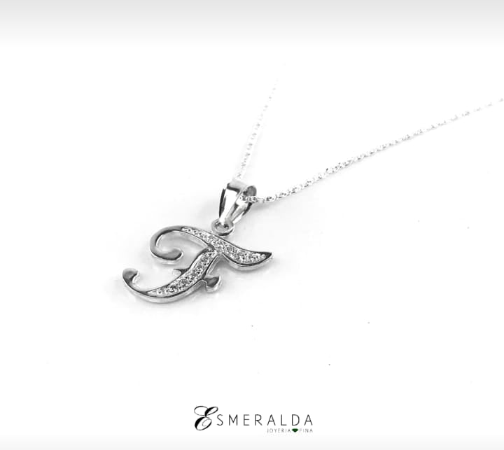 Zirconia Studded Letter Necklace - Esmeralda Fine Jewlery