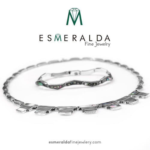 Abalone Shell Necklace & Bracelet Set - Esmeralda Fine Jewlery