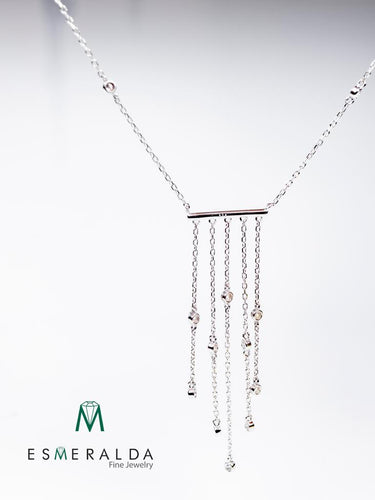 Silver Choker with Gemstone Strands - Esmeralda Fine Jewlery