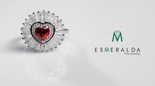 Load image into Gallery viewer, Heart Shaped Fire Opal Center Ring - Esmeralda Fine Jewlery