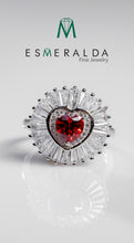 Load image into Gallery viewer, Heart Shaped Fire Opal Center Ring - Esmeralda Fine Jewlery