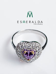 Purple Amethyst Heart Shaped Ring - Esmeralda Fine Jewlery