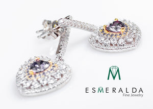 Studded Heart Earrings - Esmeralda Fine Jewlery