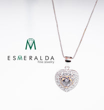 Load image into Gallery viewer, Heart Pendant with Cz and Amethyst Stones - Esmeralda Fine Jewlery
