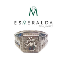 Load image into Gallery viewer, Horse Design Fine Silver Ring - Esmeralda Fine Jewlery