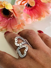 Load image into Gallery viewer, Dual Heart Silver Ring