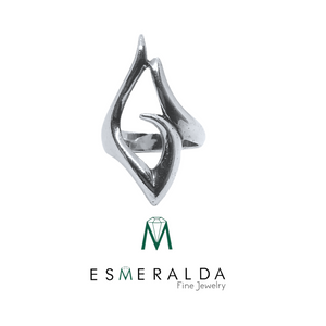 Wave Design Silver Ring - Esmeralda Fine Jewlery