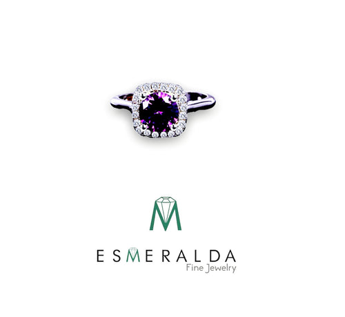 Purple Amethyst Silver Ring - Esmeralda Fine Jewlery