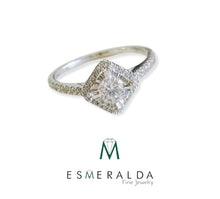 Load image into Gallery viewer, Round Cut with Princess Halo Engagement Ring - Esmeralda Fine Jewlery