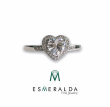 Load image into Gallery viewer, Heart Shaped Gemstone Silver Ring
