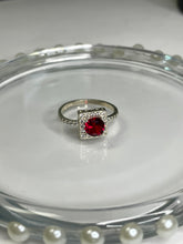 Load image into Gallery viewer, Red Round Gemstone Silver Ring - Esmeralda Fine Jewlery