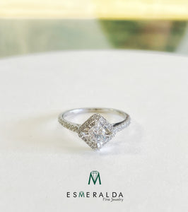 Round Cut with Princess Halo Engagement Ring - Esmeralda Fine Jewlery