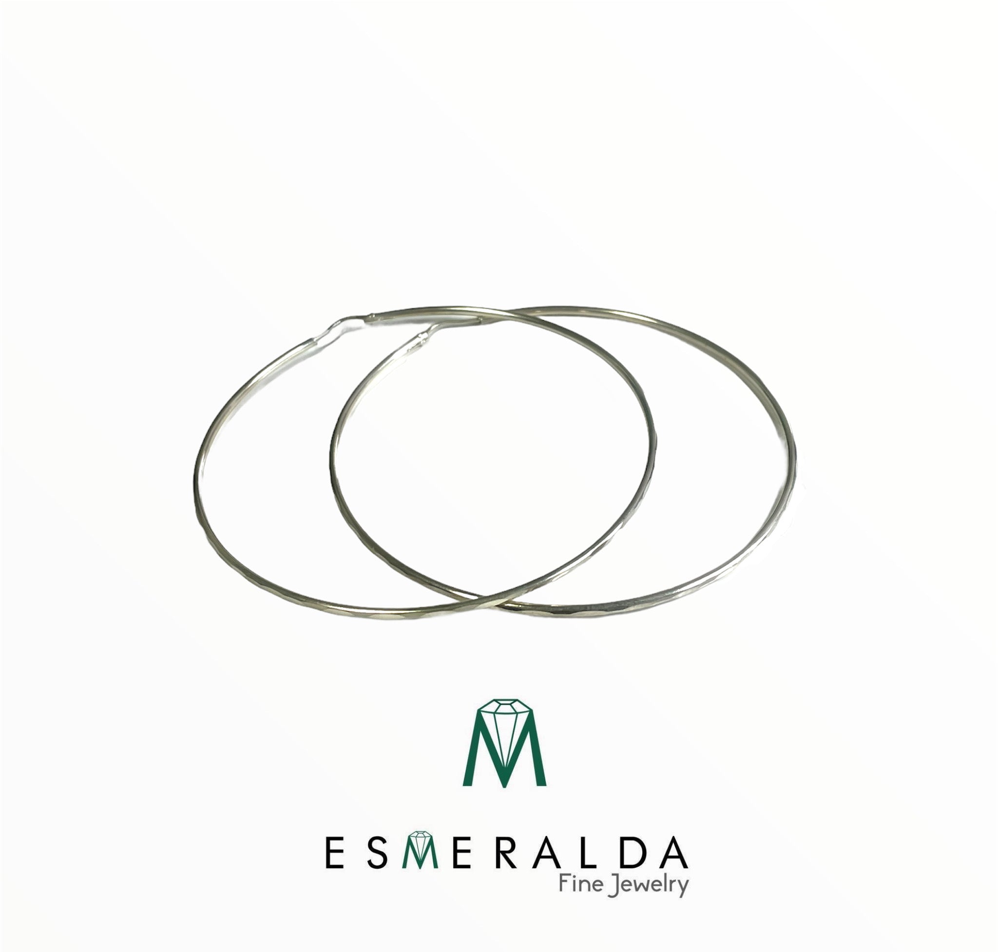 Mirror Effect Hoop Earrings – Esmeralda Fine jewlery llc
