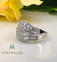Load image into Gallery viewer, Clear Gemstone Encrusted Silver Ring - Esmeralda Fine Jewlery