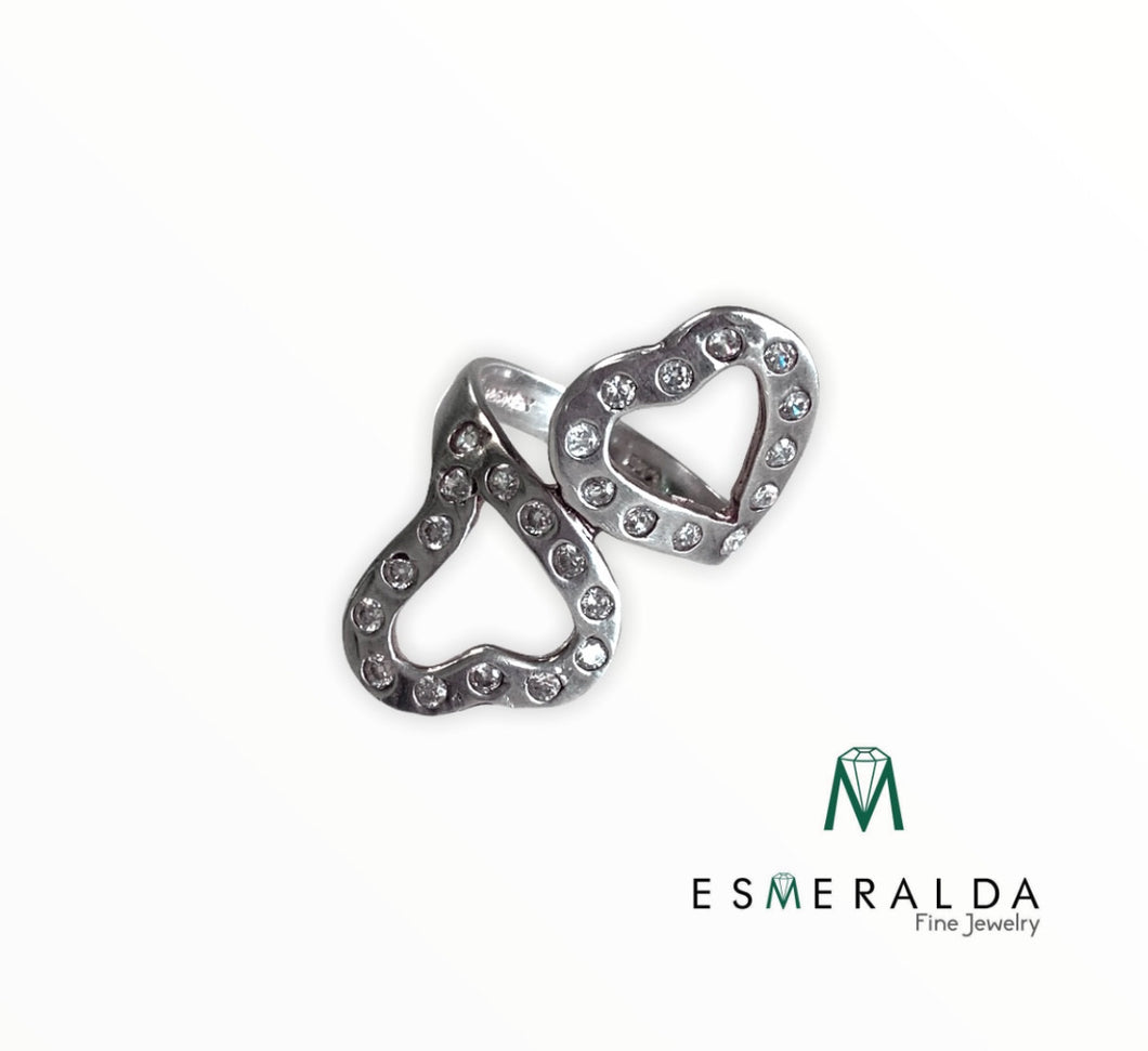 Dual Heart Silver Ring