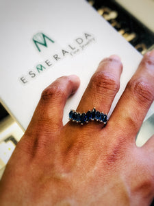 Blue Gem Multi-stone Ring - Esmeralda Fine Jewlery