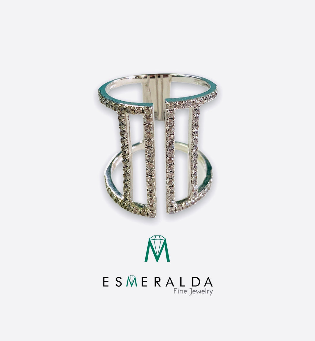 Dual Parallel Bars Ring - Esmeralda Fine Jewlery