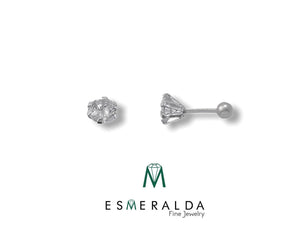 Zirconia Stud Earrings - Esmeralda Fine Jewlery