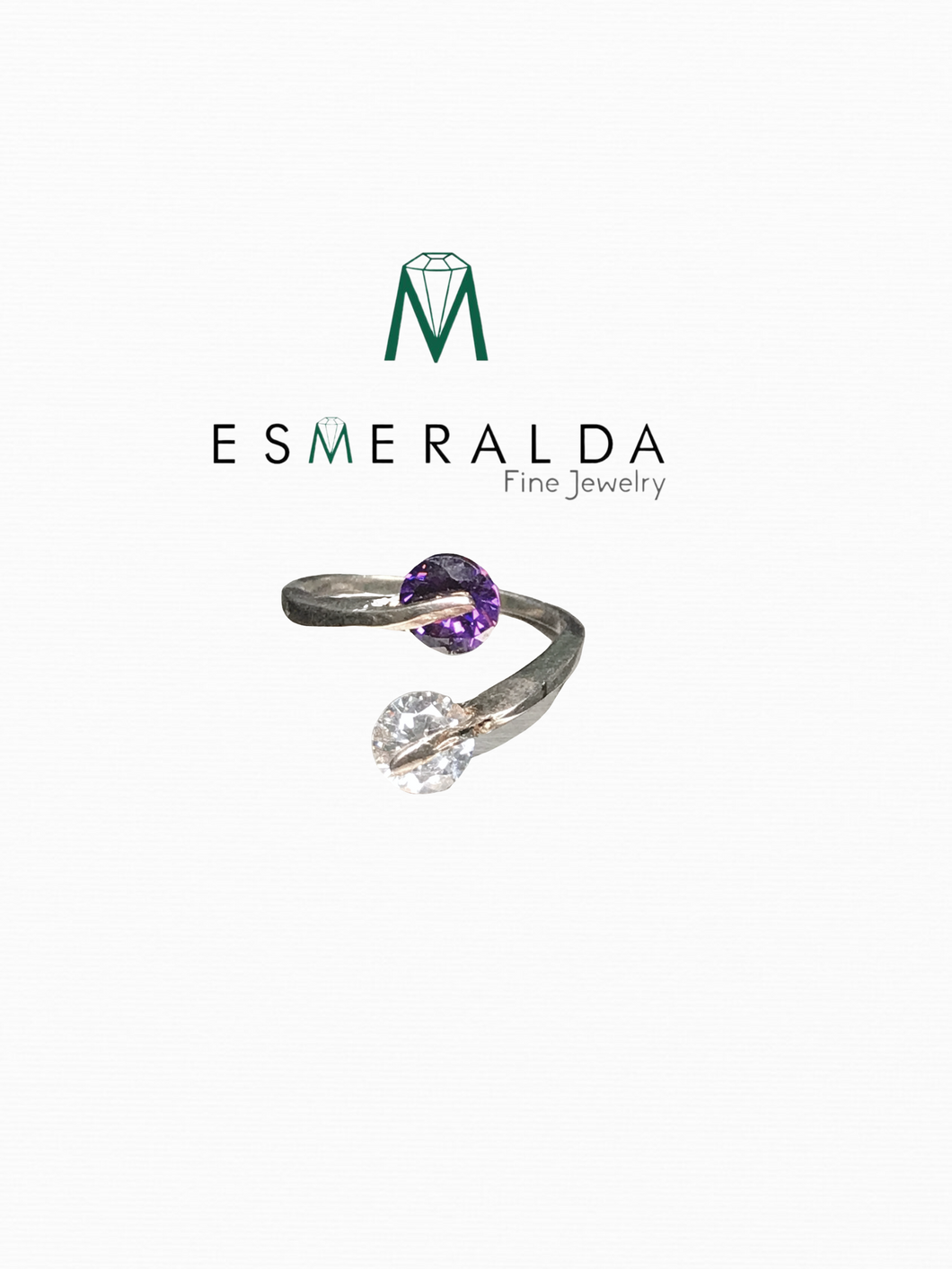 Open Design with Dual Gemstones Ring - Esmeralda Fine Jewlery