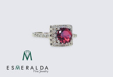 Load image into Gallery viewer, Round Red Gemstone Ring - Esmeralda Fine Jewlery