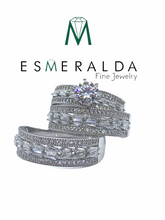 Load image into Gallery viewer, Bridal Set Engagement And Wedding Ring Set - Esmeralda Fine Jewlery