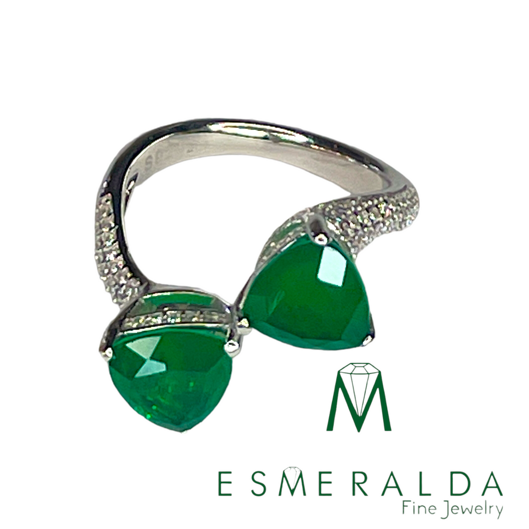 Elegant green agate rings