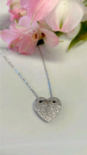 Load image into Gallery viewer, silver 925 heart chain with White zirconias