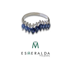 Blue Gem Multi-stone Ring - Esmeralda Fine Jewlery