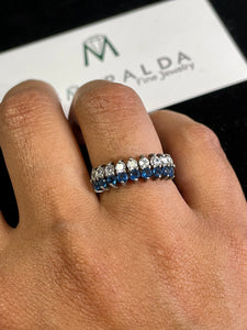 Blue & White Gemstone Ring - Esmeralda Fine Jewlery