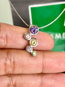 Multicolor Gemstone Pendant Necklace - Esmeralda Fine Jewlery