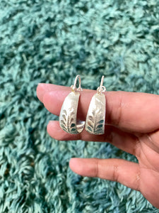 Esmeralda’s Small Leaf Design Hoop Earring - Esmeralda Fine Jewlery