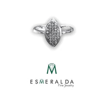 Load image into Gallery viewer, Oval Zirconia Studded Silver Ring - Esmeralda Fine Jewlery