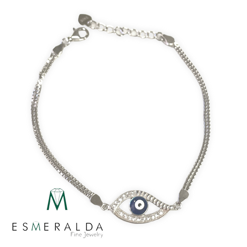 CZ STONE EVIL EYE BRACELET