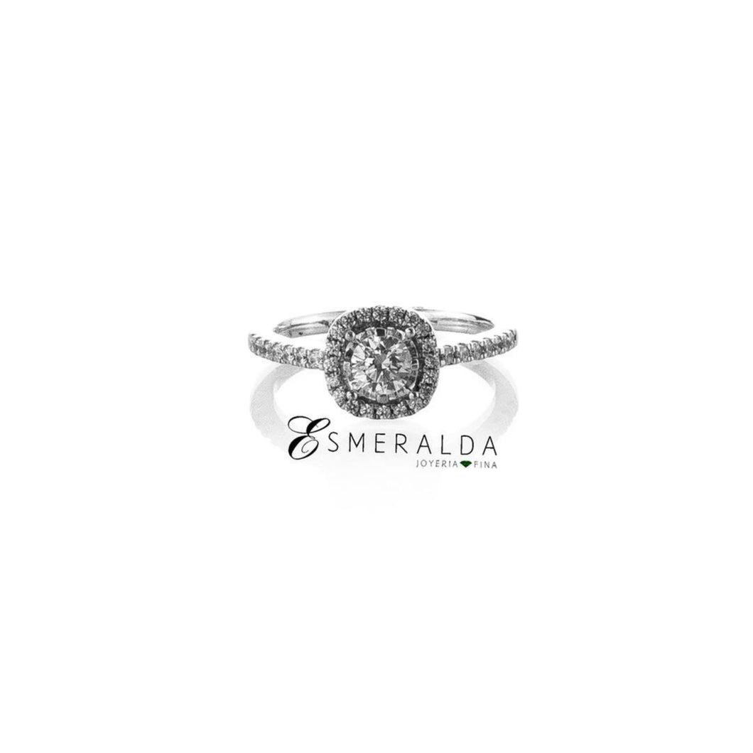 Round Clear Gemstone Engagement Ring - Esmeralda Fine Jewlery
