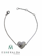 Load image into Gallery viewer, Heart Charm with Star Silver Bracelet
