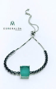 Aqua Gemstone Adjustable Bracelet - Esmeralda Fine Jewlery